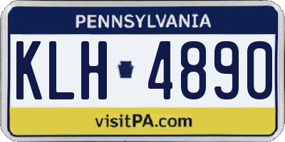 PA license plate KLH4890
