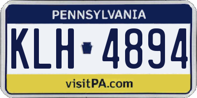 PA license plate KLH4894