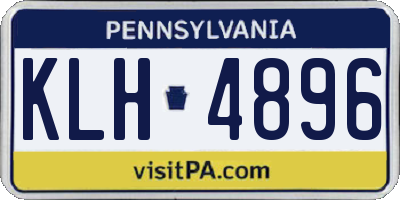 PA license plate KLH4896
