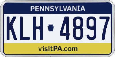 PA license plate KLH4897