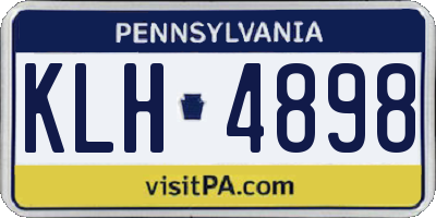 PA license plate KLH4898