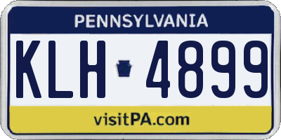 PA license plate KLH4899