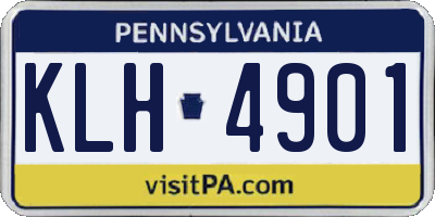 PA license plate KLH4901