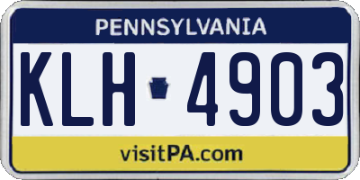 PA license plate KLH4903