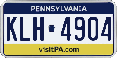 PA license plate KLH4904
