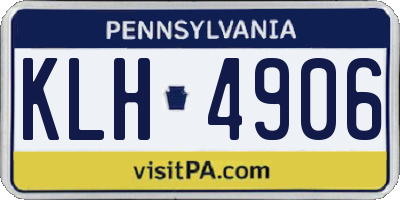 PA license plate KLH4906