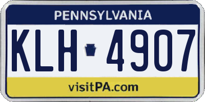 PA license plate KLH4907