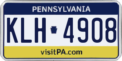 PA license plate KLH4908