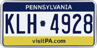 PA license plate KLH4928