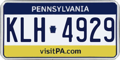 PA license plate KLH4929