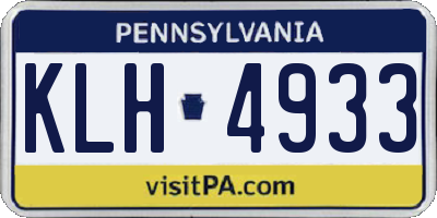 PA license plate KLH4933