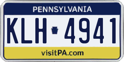 PA license plate KLH4941