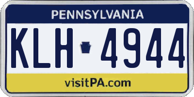 PA license plate KLH4944
