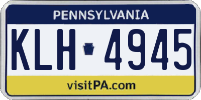 PA license plate KLH4945