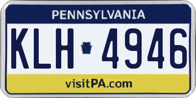 PA license plate KLH4946