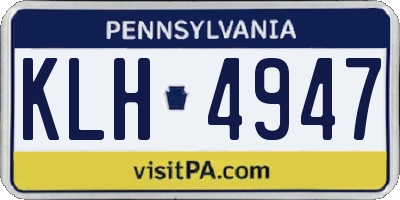 PA license plate KLH4947