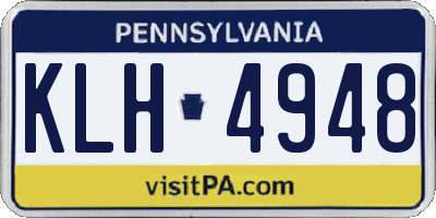PA license plate KLH4948