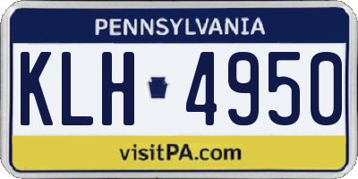 PA license plate KLH4950