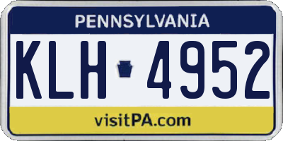 PA license plate KLH4952