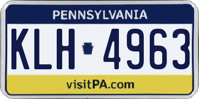 PA license plate KLH4963