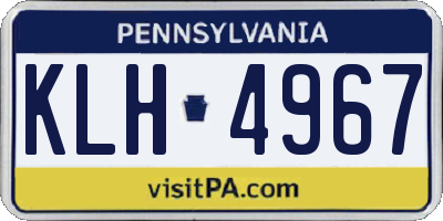 PA license plate KLH4967