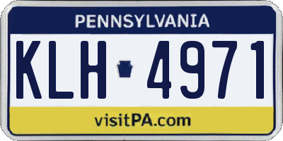 PA license plate KLH4971