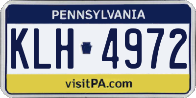 PA license plate KLH4972