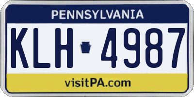 PA license plate KLH4987
