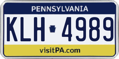 PA license plate KLH4989