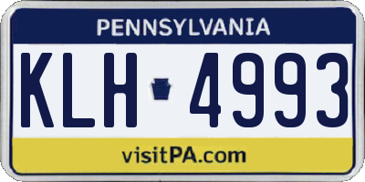 PA license plate KLH4993