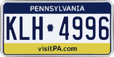 PA license plate KLH4996