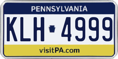 PA license plate KLH4999