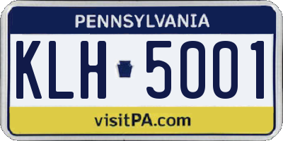 PA license plate KLH5001