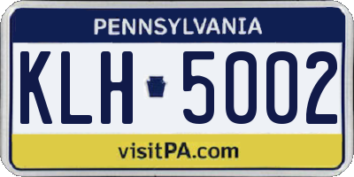 PA license plate KLH5002