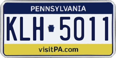PA license plate KLH5011