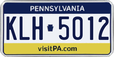 PA license plate KLH5012