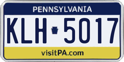 PA license plate KLH5017