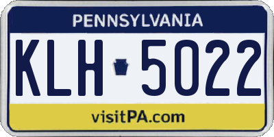 PA license plate KLH5022