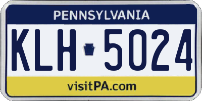PA license plate KLH5024
