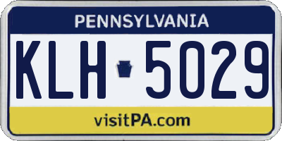 PA license plate KLH5029