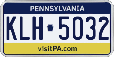PA license plate KLH5032