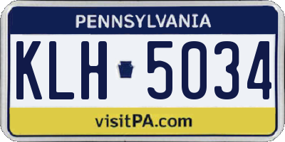 PA license plate KLH5034