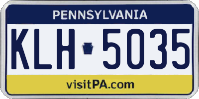 PA license plate KLH5035