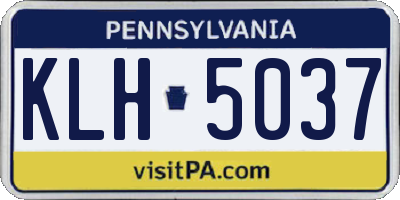 PA license plate KLH5037