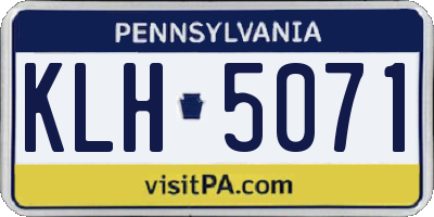 PA license plate KLH5071