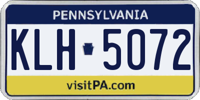 PA license plate KLH5072