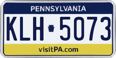 PA license plate KLH5073