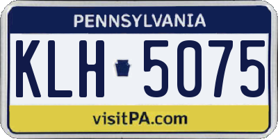 PA license plate KLH5075