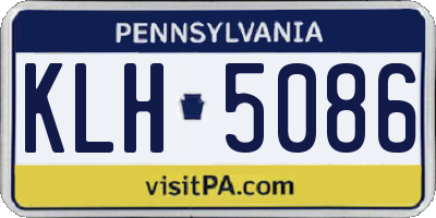 PA license plate KLH5086