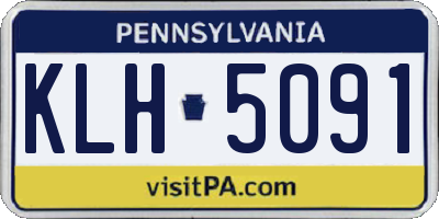 PA license plate KLH5091